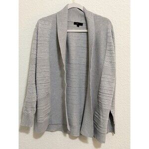 NWT Frye Womens M / Textured Stitch Shawl Collar Open Cardigan Sweater, Grey